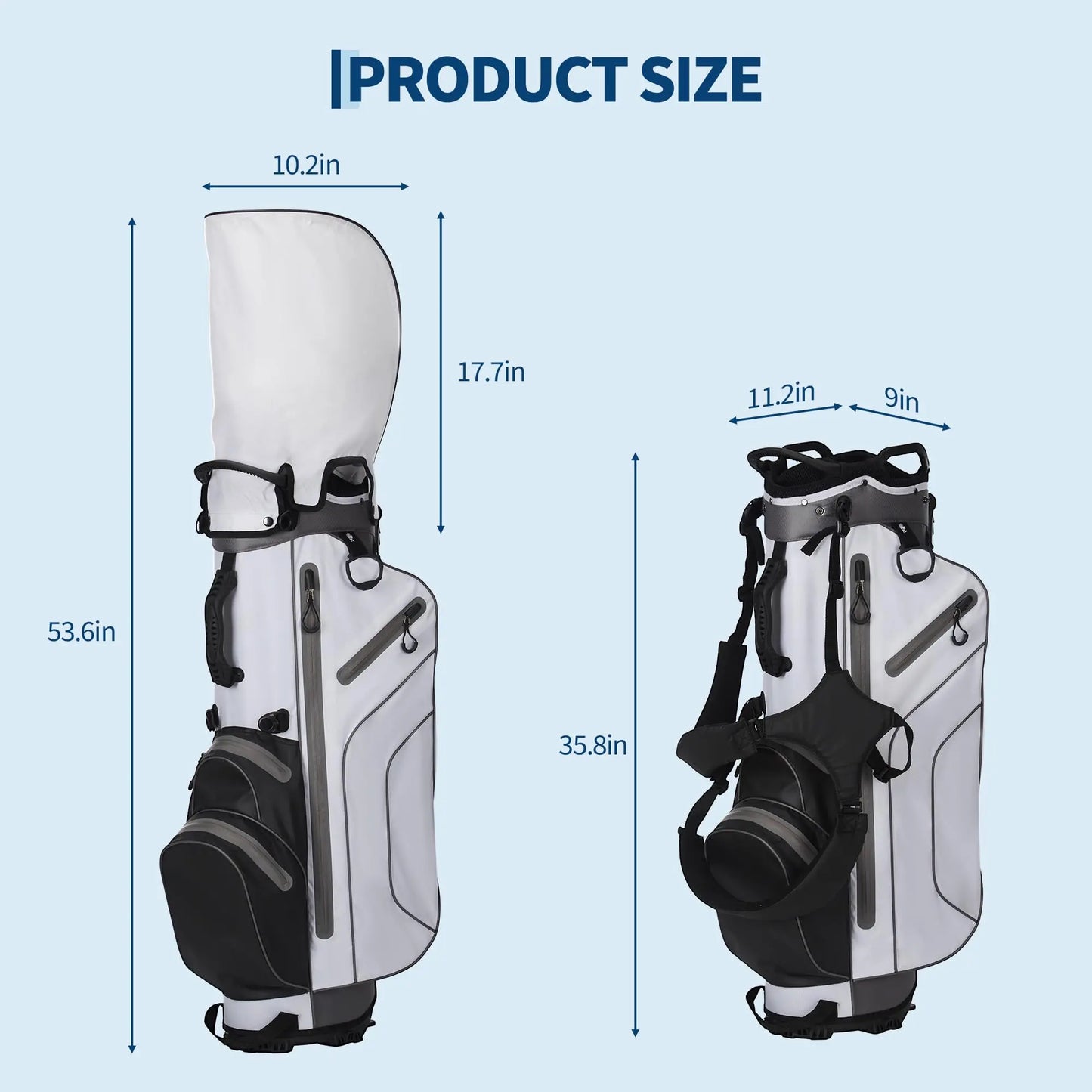 7 Way Golf Stand Bag Portable Waterproof Golf Club Bag For Men Women With Insulated Cooler Pocket Rain Hood And Removable Backpack Straps