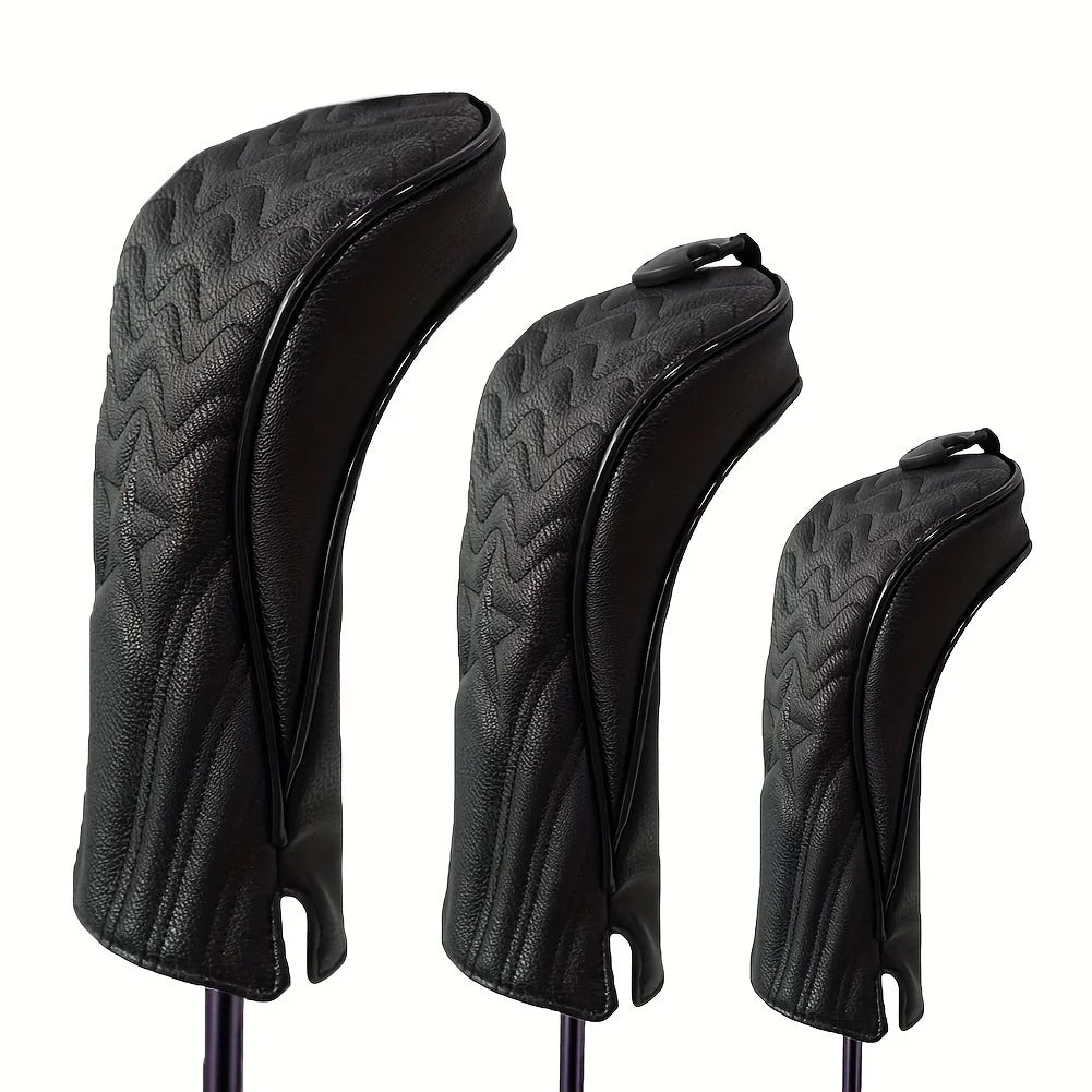 1pc/3pcs Golf Head Covers for Driver & Woods - Head cover, Designed to Fit All Woods and Drivers (Grain star style）
