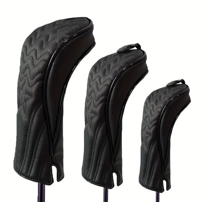 1pc/3pcs Golf Head Covers for Driver & Woods - Head cover, Designed to Fit All Woods and Drivers (Grain star style）