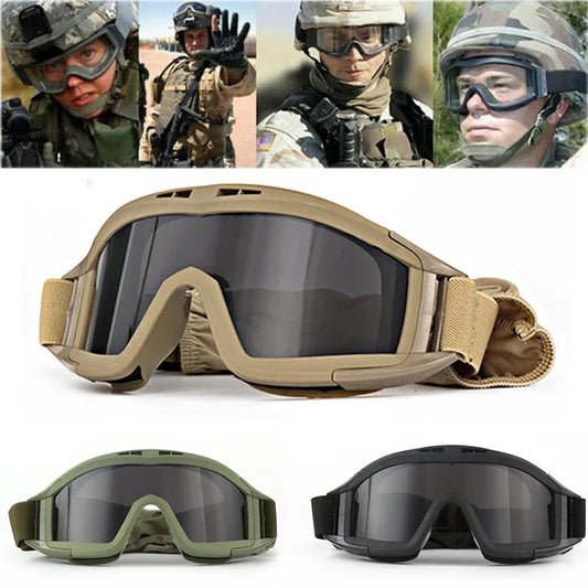Outdoor tactical glasses, desert locust military fan goggles, dust-proof shooting, motorcycle CS shock resistant sports glasses