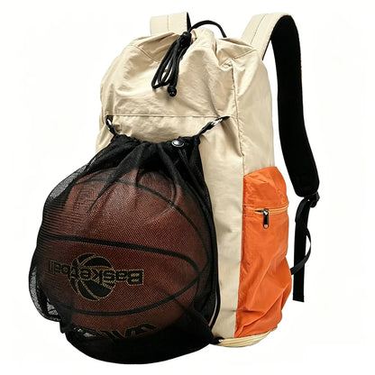 Jusenda Portable Outdoor Tennis Racket Bag Lightweight Drawstring Basketball Badminton Backpack for Men Women Travel Hiking Bag
