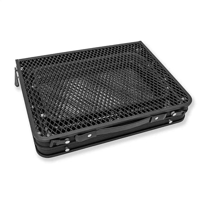 Small Foldable Table Beach Table With Mesh Desktop 23.6 X 15.7 Inch Metal Desk For Cooking Grilling Tailgate Backyard Fishing