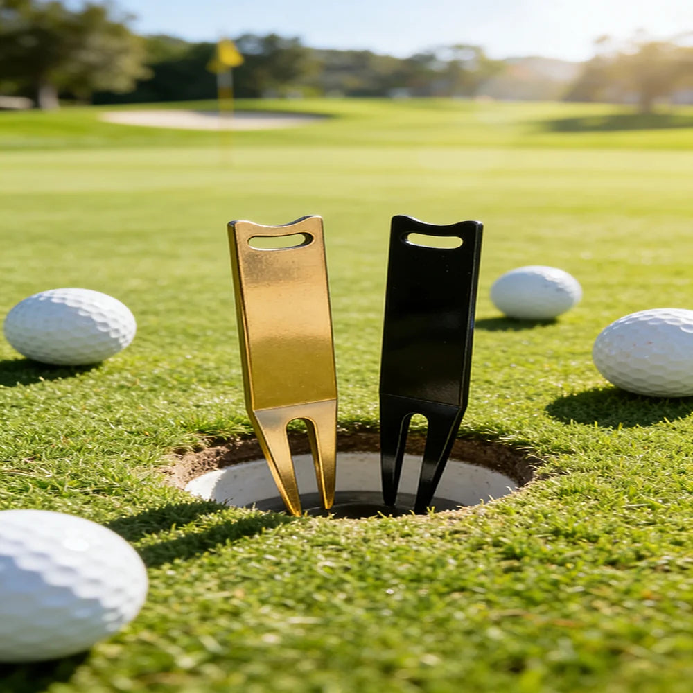 20 Pack Metal Bent Golf Divot Repair Tools Portable Pitch Forks for Golf Course Recovery Green Divot Forks