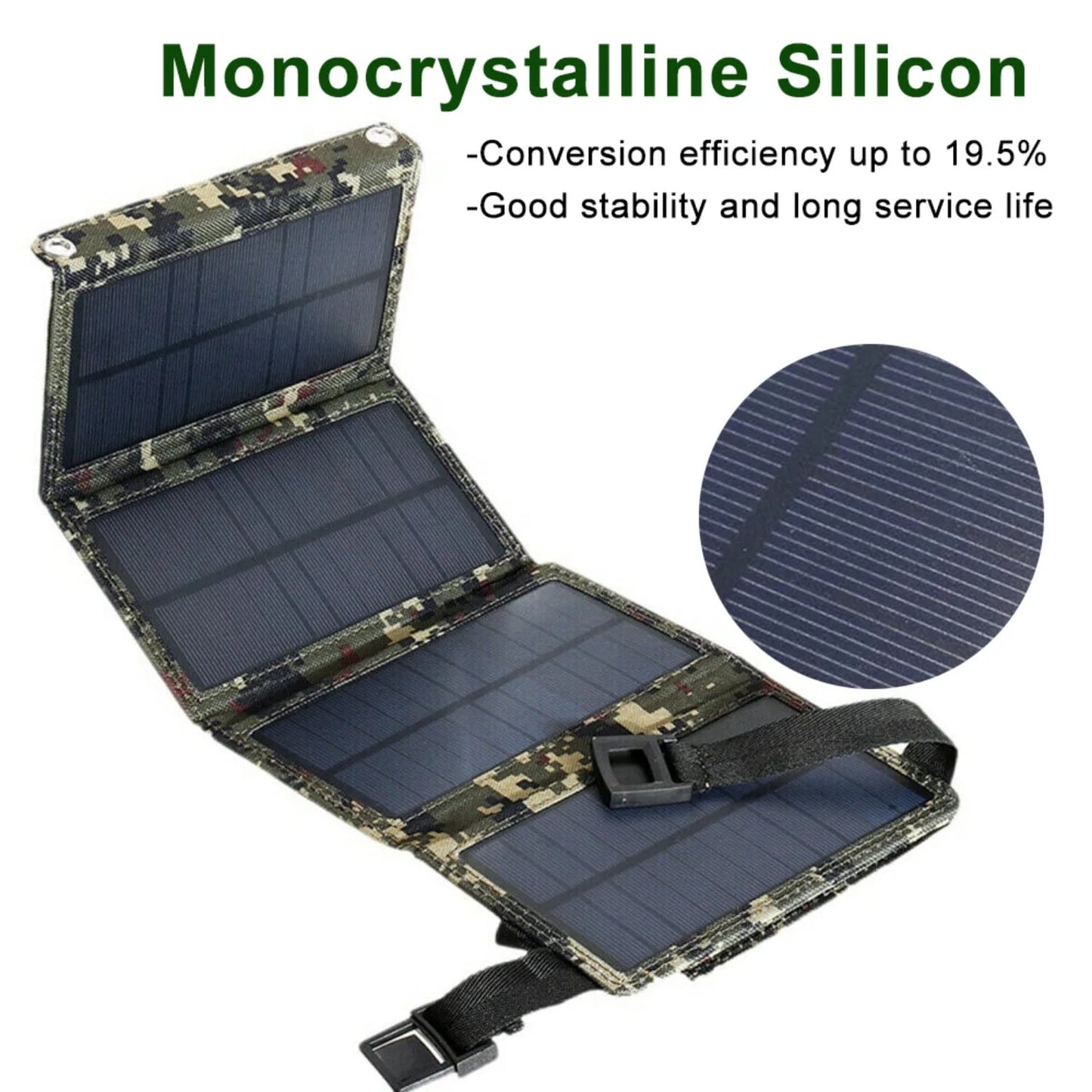 1pc Portable Foldable Solar Panel | 80W Power Output | USB Interface | For Outdoor Travel And Camping