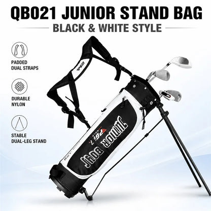 Junior Golf Stand Bag for Kids Boys Girls Lightweight Dual Strap Portable Club Carry Bag Stable Dual-Leg 2 Sizes