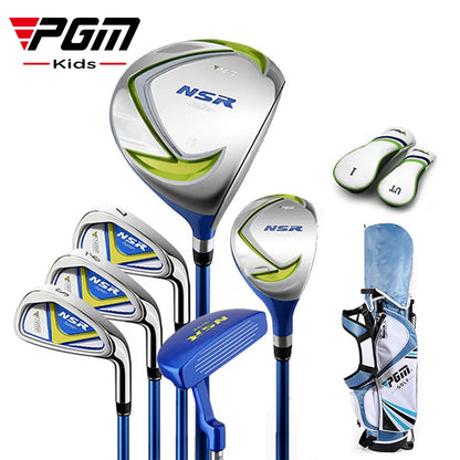 PGM Kids Golf NSR Clubs Set Left/Right Handed Stainless Steel 135-155cm Children Beginners Practice 6pcs Pole with Bag JRTG006