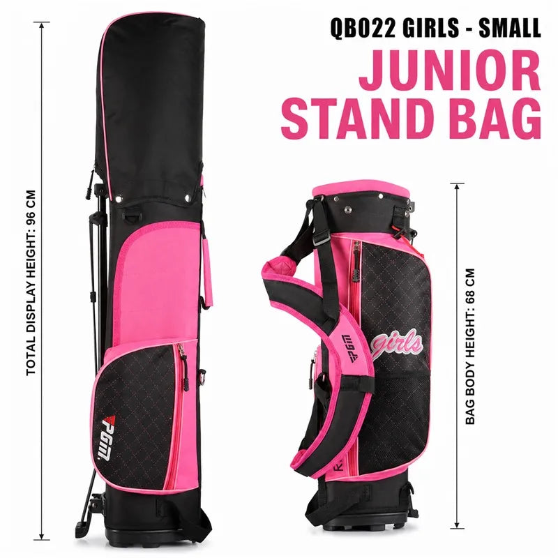 Junior Golf Stand Bag for Kids Boys Girls Lightweight Dual Strap Portable Club Carry Bag Stable Dual-Leg 2 Sizes