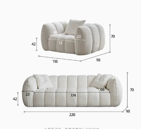 Pumpkin sofa Hotel & Beauty Salon Rest Area Sofa Compressed Pumpkin Fabric Set Full Sponge Cross-Border Vacuum Compressed Box