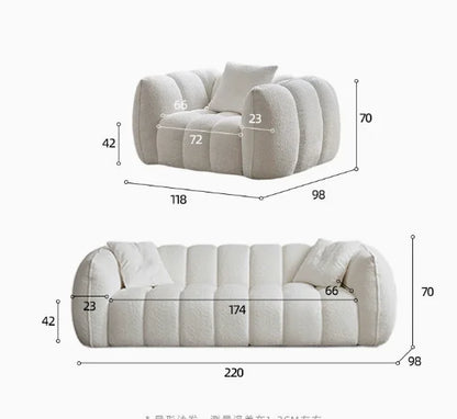 Pumpkin sofa Hotel & Beauty Salon Rest Area Sofa Compressed Pumpkin Fabric Set Full Sponge Cross-Border Vacuum Compressed Box
