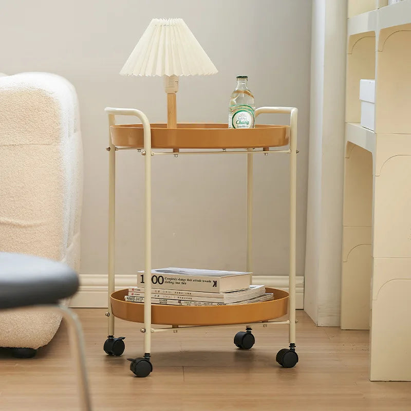 Couch side few household living room cream wind trolley simple coffee table design storage rack