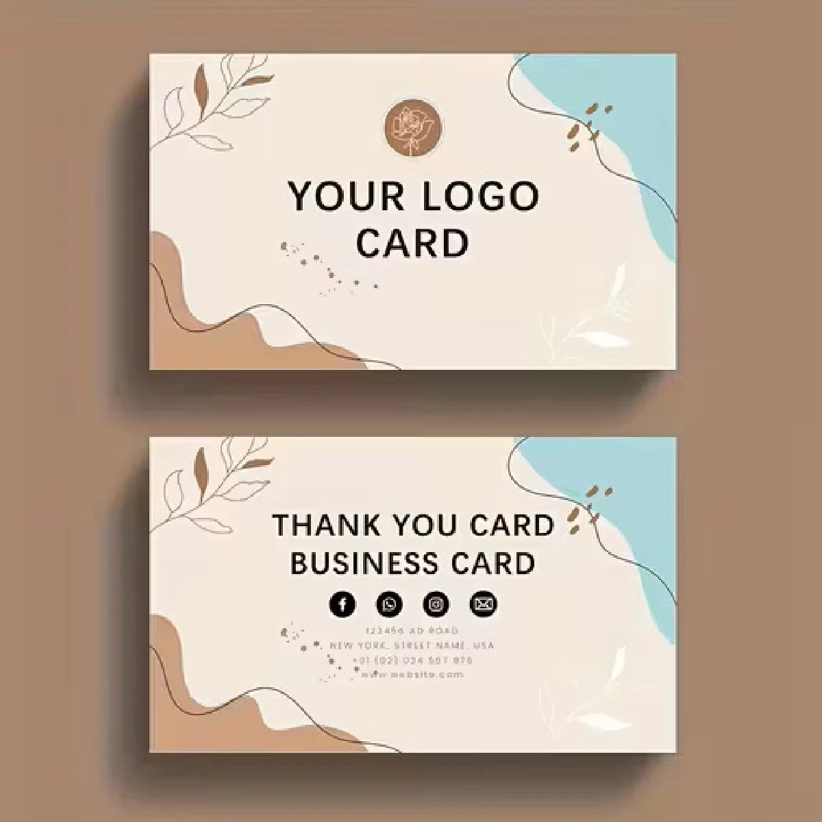 100/200/500/1000pcs Customized business ID cards, thank-you cards, personalized logos for small businesses, wedding
