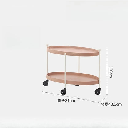 Nordic-Style Mobile Cart Living Room Sofa Side Storage Table Minimalist Home Decor with Wheels Multi-Purpose Coffee Table