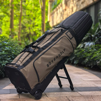 Golf Travel Bag for Airlines, 4-Wheel Rolling Golf Club Travel Cover, Thick Padded Anti-Collision Golf Airline Bag with Hidden R