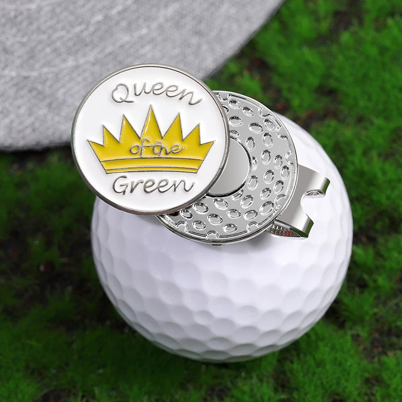 Crown Pattern Golf Ball Marker Easy to Attach Magnetic Hat Clip Golf Supplies Accessories Jewelry Gift for Golfer Friends