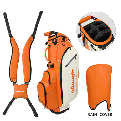 Lightweight Golf Stand Bag for Men & Women PU Material 14/6 Way Dividers 6 Way Top Dual Strap with Stand Feature