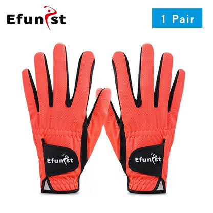 Men's Golf Glove Micro Soft Fiber Breathable 1 Pair or Worn on Left/Right Hand With Magic Tape Elastic Band 5 Colors Golf Gloves