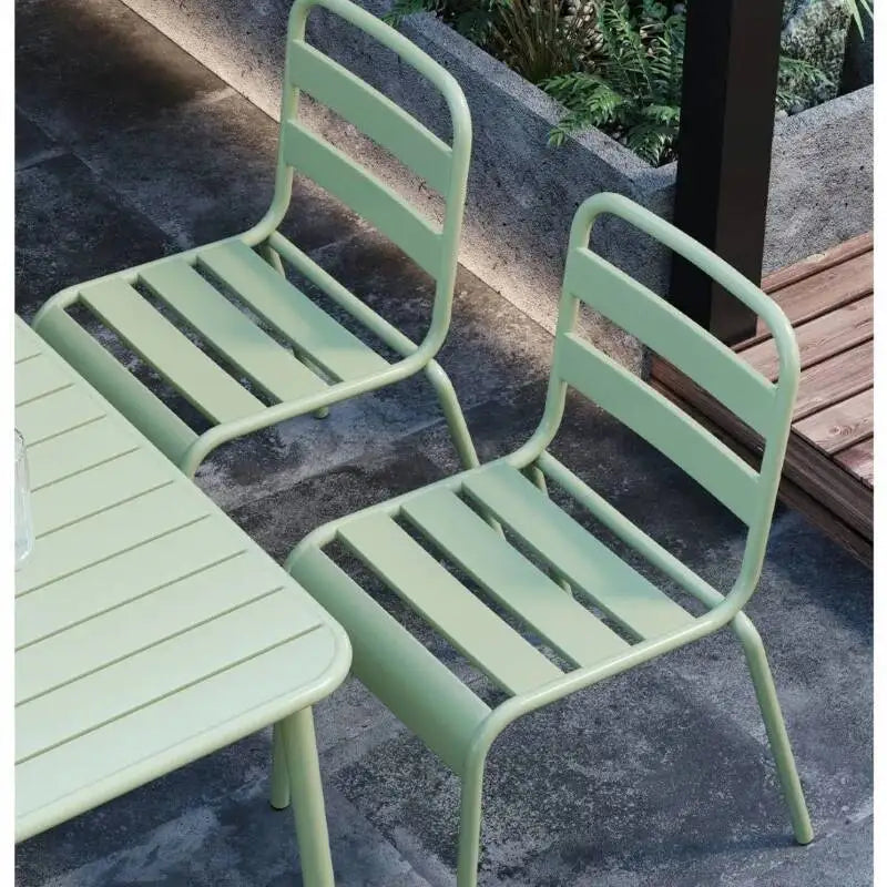 Nordic Outdoor Chair Simple Living Room Chair Home Iron Stackable Leisure Dining Table Chairs Outdoor Balcony Garden Chairs