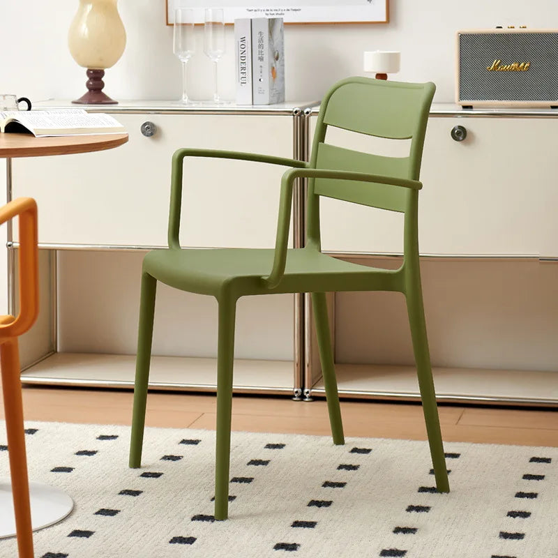 Thickened plastic chair Household backrest stool Stackable dining Outdoor courtyard Garden Cafe Restaurant