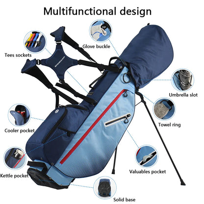 5 Divider Golf Stand Bag, Lightweight 2KG Waterproof Nylon Golf Bag with Multi-Function Storage Pockets