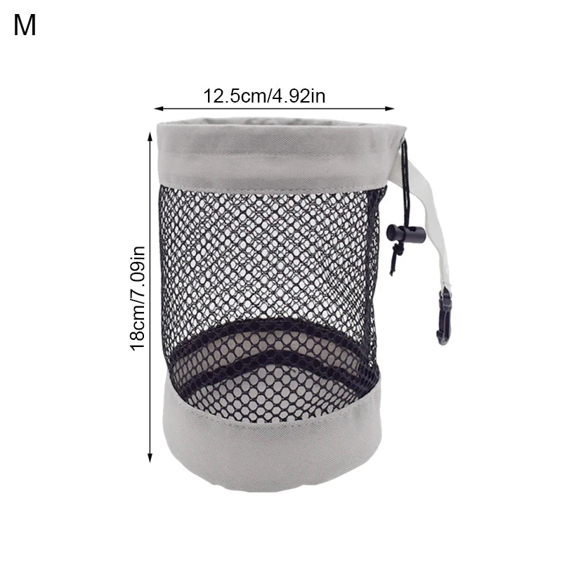 1Pc Golf Ball Pouch Bag With Drawstring Closure High Quality Mesh Nylon And Hanging Plastic Clip Convenient To Hang On Golf Bag
