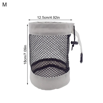 1Pc Golf Ball Pouch Bag With Drawstring Closure High Quality Mesh Nylon And Hanging Plastic Clip Convenient To Hang On Golf Bag