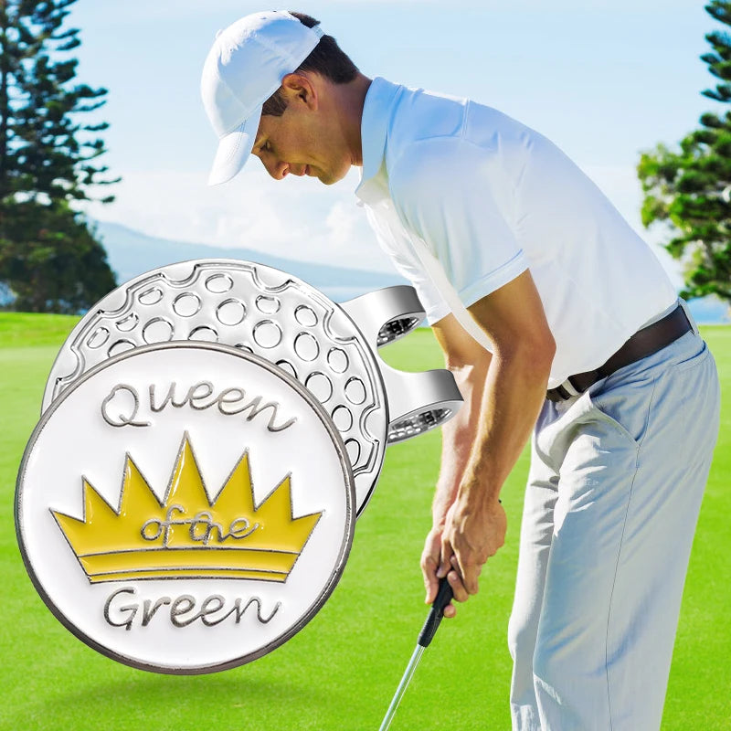 Crown Pattern Golf Ball Marker Easy to Attach Magnetic Hat Clip Golf Supplies Accessories Jewelry Gift for Golfer Friends
