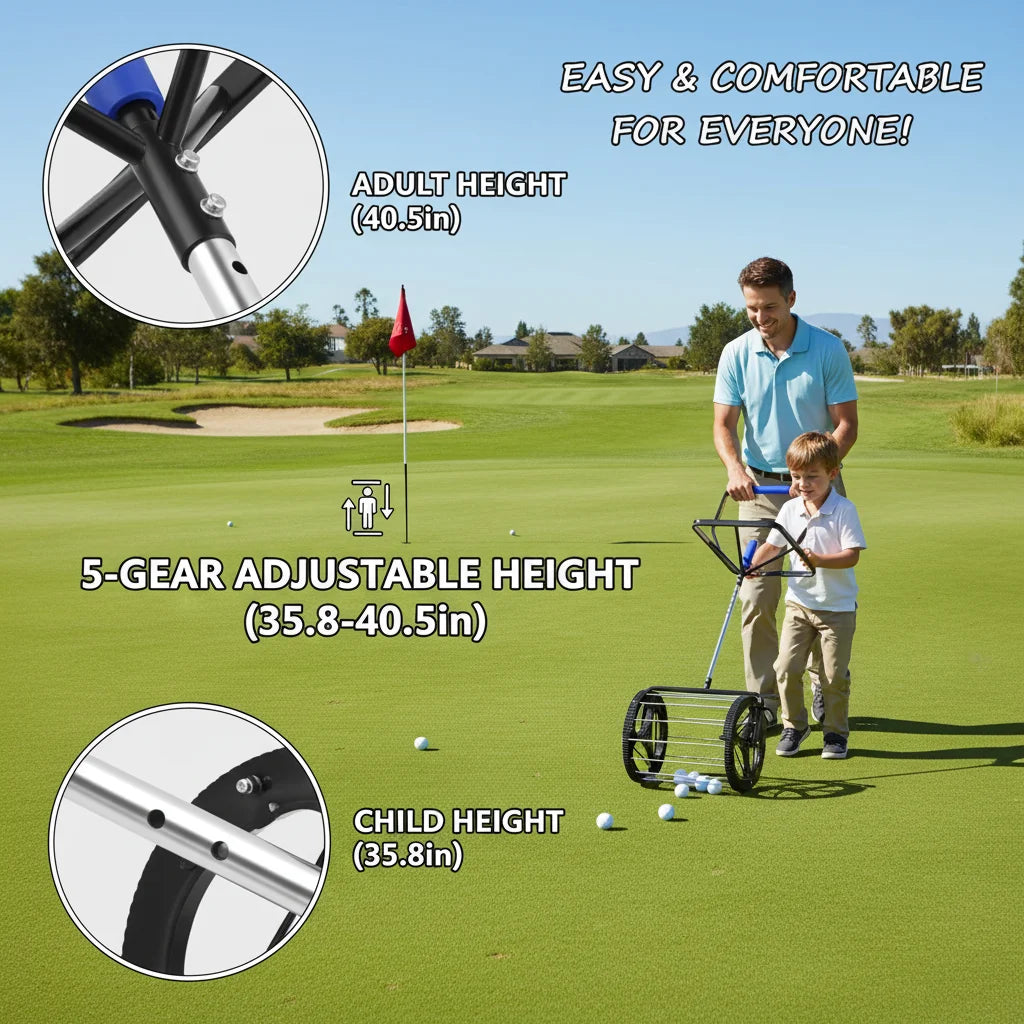 Tennis Ball Picker Hopper, Automatic Ball Basket for 80 Balls, Adjustable Height 35.8-40.5in for Court Training