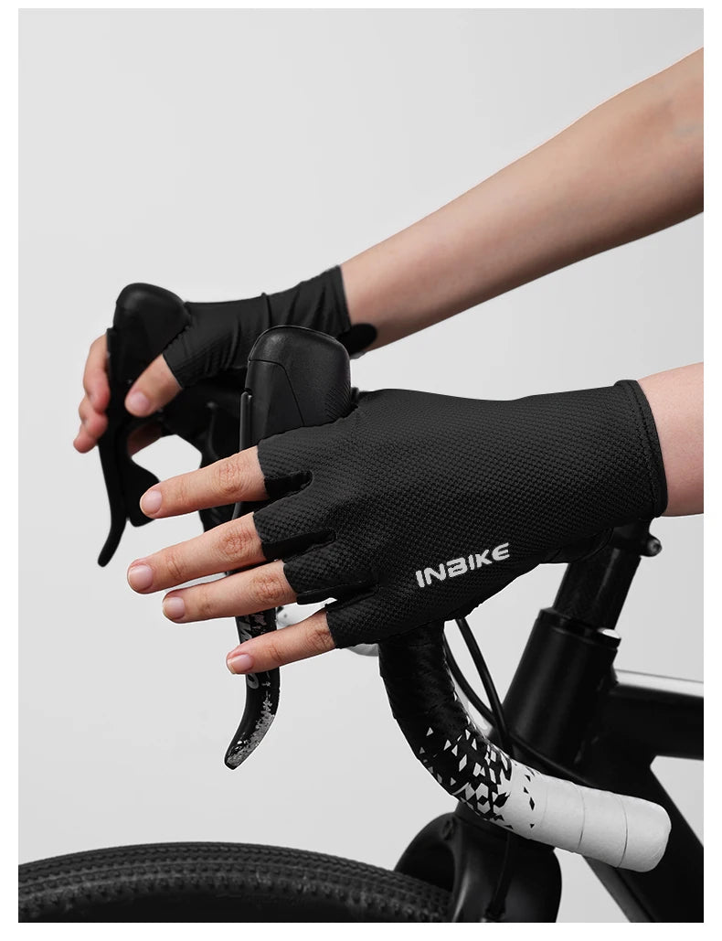 INBIKE Cycling Gloves Half Finger Summer Men Women MTB Gloves Shock-absorption Mountain Bike Sports Gloves Cycling Accessories