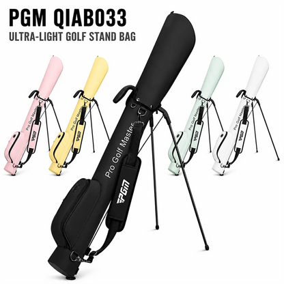 Ultra Light Sunday Golf Stand Bag 1.4kg Water-Resistant PU Carry Bag for 5-6 Clubs Men Women