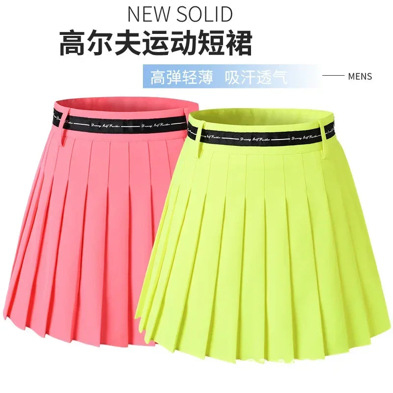 Golf  Skirts For Women High Waist Double Layer Pleated Skirt Gym Sports Fitness Running Yoga Soft Athletic Workout Skort