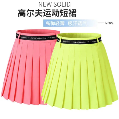 Golf  Skirts For Women High Waist Double Layer Pleated Skirt Gym Sports Fitness Running Yoga Soft Athletic Workout Skort