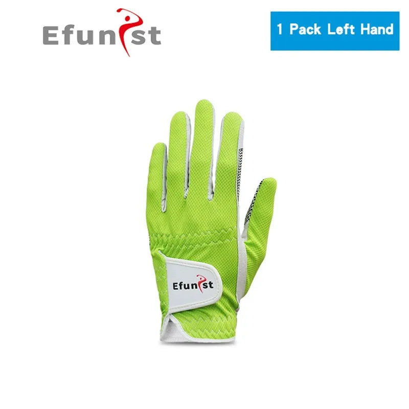 Men's Golf Glove Micro Soft Fiber Breathable 1 Pair or Worn on Left/Right Hand With Magic Tape Elastic Band 5 Colors Golf Gloves