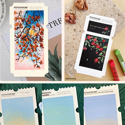 Borrence Blank Watercolor Paper 10-20 Sheets Postcard Dly Hand Painted Card Bookmark 300g Medium Cotton Pulp Art For Students