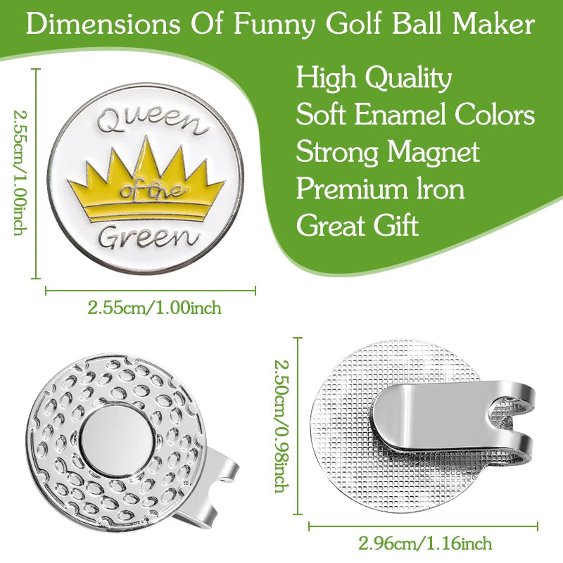 Crown Pattern Golf Ball Marker Easy to Attach Magnetic Hat Clip Golf Supplies Accessories Jewelry Gift for Golfer Friends