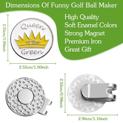 Crown Pattern Golf Ball Marker Easy to Attach Magnetic Hat Clip Golf Supplies Accessories Jewelry Gift for Golfer Friends