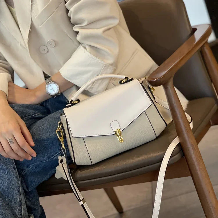 Genuine Leather Women's Bag New Trendy All-match Messenger Shoulder Bag Ladies Fashion First Layer Cowhide Handbag High Quality