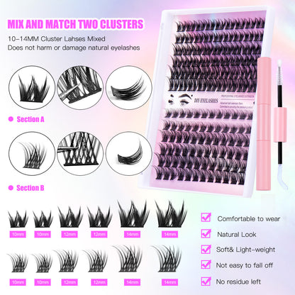 Large Capacity DIY Eyelash Glue Kit Natural Thick False Eyelashes