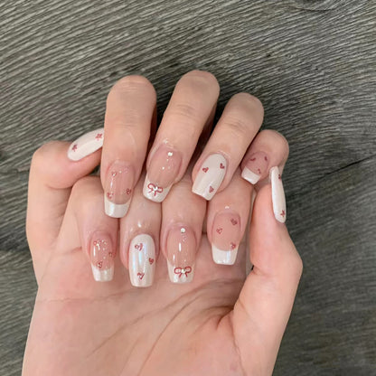 24-Piece Medium-Long Shiny Rhinestone Wearable Nails | Instagram-Trending Sparkle Nail Art