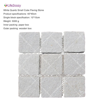 White Quartz Small Cube Paving Stone
