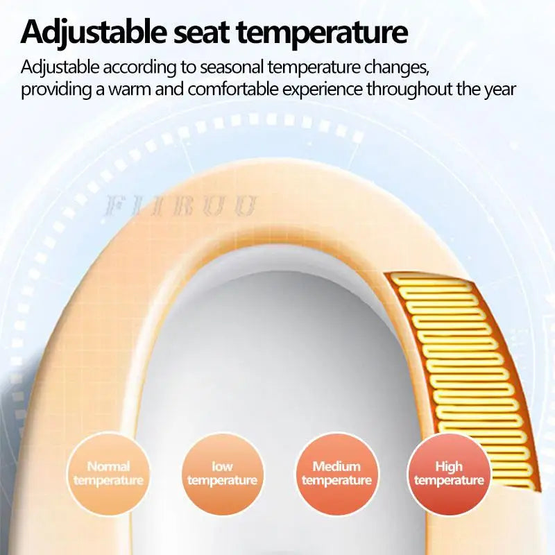 Multifunctional smart toilet seat cover. It is equipped with functions such as drying, a night light, seat heating, and intelligent instant heating.yScreen