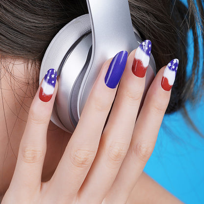 16 - piece Stripe Nail Stickers for American Independence Day, In - stock American - style Nail Decals
