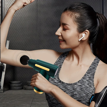 Portable digital fascia gun, convenient electric massager, six-speed adjustable LED display, silent and long-lasting