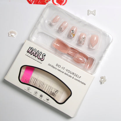 24-Piece Hot-Selling Wearable Nails | INS Trending Premium Gel Handmade Detachable Fake Nails