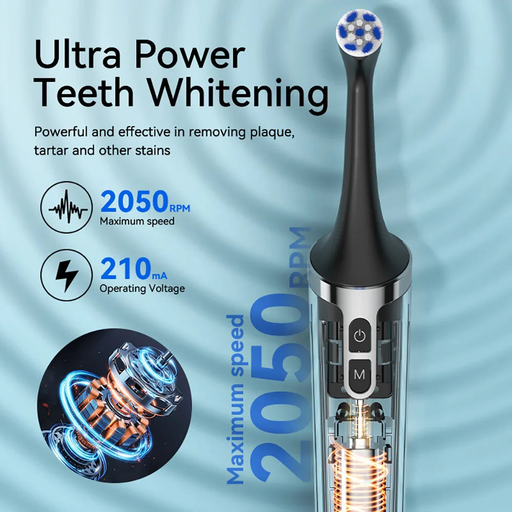 Portable Waterproof Electrical Tooth Brush 5 Modes 7 Polishing Heads Electric Toothbrush Oral Cleaning Care Dental Beauty Device