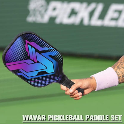 Pickleball Paddle Set with Honeycomb Glass Fiber Core | 4 Balls + Portable Carry Bag (Indoor & Outdoor Gift Kit)