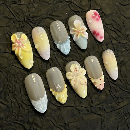 Short Handmade Press-On Nails, Minimal Ins-Style Premium Reusable Nail Tips