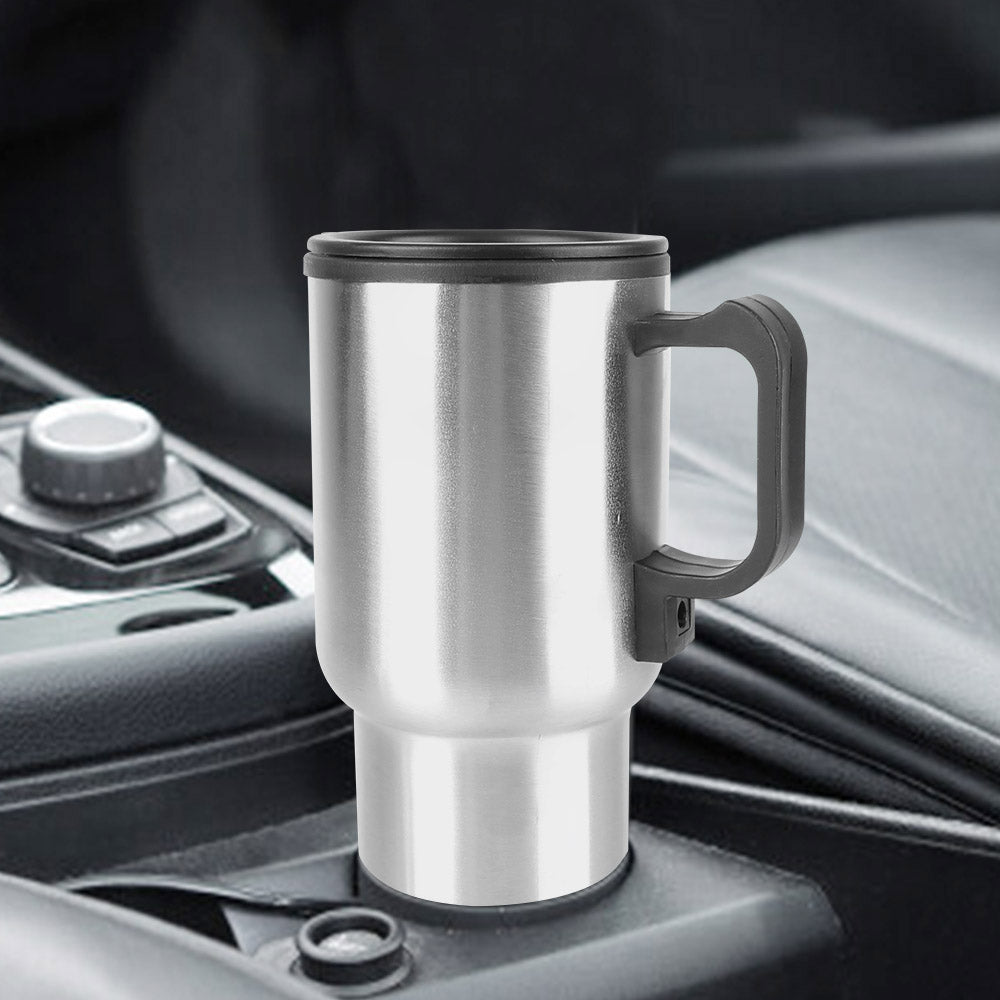 12V 450ml Electric Heating Car Kettle | Thermal Mug For Water Coffee Milk | Camping Travel Stainless Steel Vehicle Heating Cup