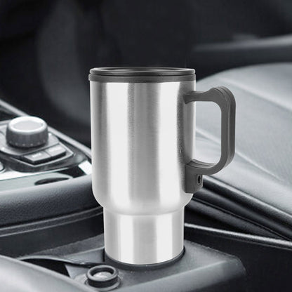 12V 450ml Electric Heating Car Kettle | Thermal Mug For Water Coffee Milk | Camping Travel Stainless Steel Vehicle Heating Cup