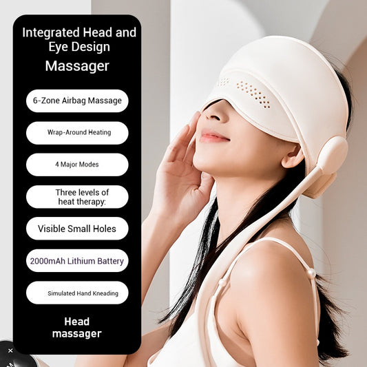 Air Pressure Head Massager Electric Head Eye Massager Graphene Heating Eye Hot Compress for Relax Improve Sleep Stress Relief
