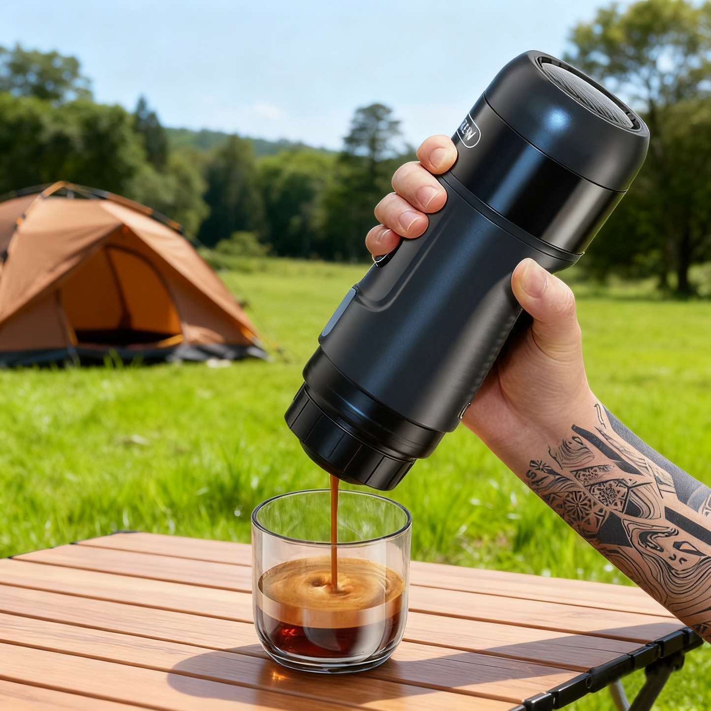 Portable Coffee Machine for Car & Home, DC12V Expresso Coffee Maker Fit Capsule Coffee Powder